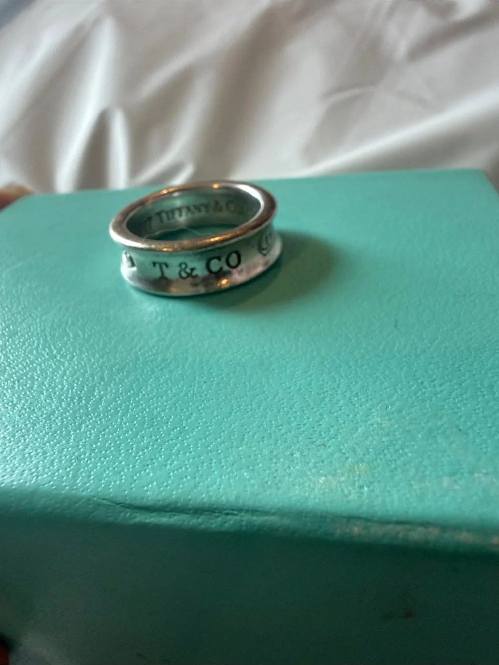 Authentic Tiffany & Co. 1837 Sterling Silver Concave Band Ring - Unisex Size 7